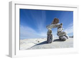 Inukshuk, Nunavut Territory, Canada-Paul Souders-Framed Photographic Print