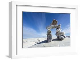 Inukshuk, Nunavut Territory, Canada-Paul Souders-Framed Photographic Print