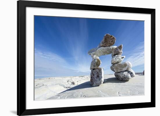 Inukshuk, Nunavut Territory, Canada-Paul Souders-Framed Photographic Print