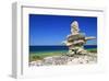 Inukshuk On Georgian Bay Shore-null-Framed Art Print