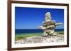 Inukshuk On Georgian Bay Shore-null-Framed Art Print