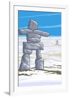 Inukshuk-Lantern Press-Framed Art Print