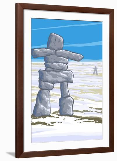 Inukshuk-Lantern Press-Framed Art Print