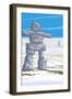 Inukshuk-Lantern Press-Framed Art Print