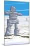 Inukshuk-Lantern Press-Mounted Art Print