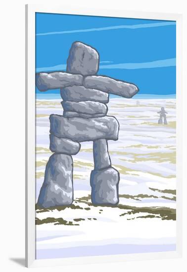 Inukshuk-Lantern Press-Framed Art Print