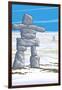 Inukshuk-Lantern Press-Framed Art Print