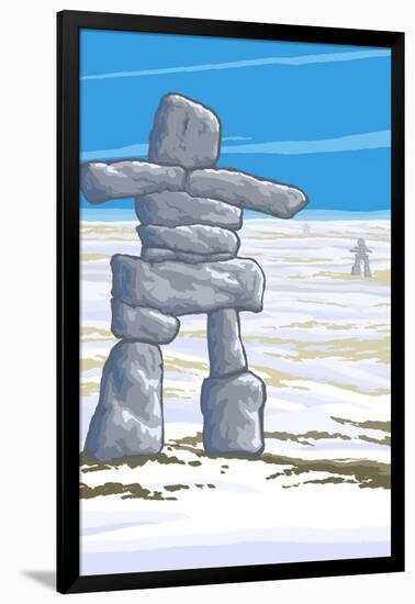 Inukshuk-Lantern Press-Framed Art Print