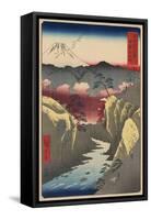 Inume Pass in Kai Province-Ando Hiroshige-Framed Stretched Canvas