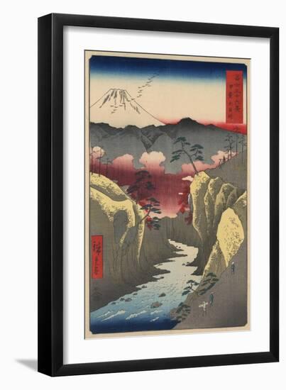 Inume Pass in Kai Province-Ando Hiroshige-Framed Giclee Print