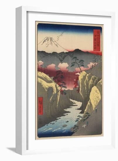 Inume Pass in Kai Province-Ando Hiroshige-Framed Giclee Print