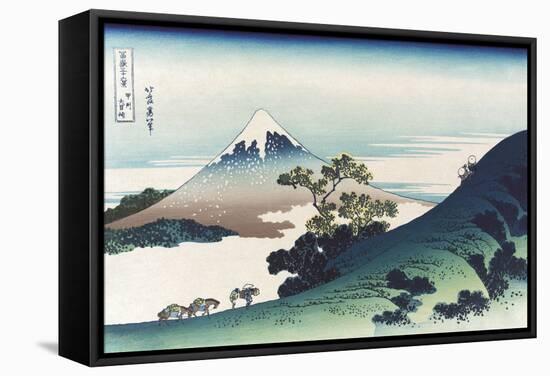 Inumi Pass in the Kai Province-Katsushika Hokusai-Framed Stretched Canvas