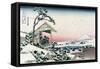 Inumi Pass in the Kai Province-Katsushika Hokusai-Framed Stretched Canvas