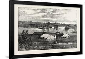 Inundations in the United States of America: Railroad Bridge, Clarksville, Tennessee-null-Framed Giclee Print