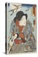 Inuzaka Keno, C. 1852-Utagawa Kuniyoshi-Stretched Canvas