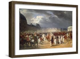 Invalid Handing a Petition to Napoleon at the Parade in the Court of the Tuileries Palace-Horace Vernet-Framed Giclee Print