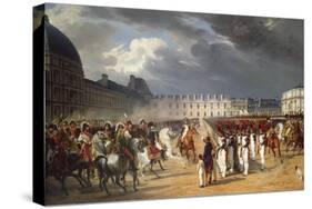 Invalid Handing a Petition to Napoleon at the Parade in the Court of the Tuileries Palace-Horace Vernet-Stretched Canvas