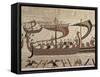 Invasion Fleet, Bayeux Tapestry, France-Walter Rawlings-Framed Stretched Canvas