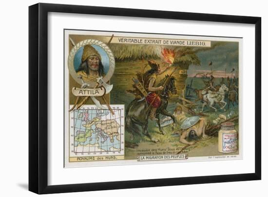 Invasion of the Huns under Attila, 444-null-Framed Giclee Print