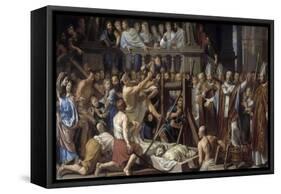 Invention des reliques de saint Gervais et saint Protais-Philippe De Champaigne-Framed Stretched Canvas