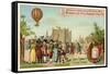 Invention of the Hot Air Balloon by the Montgolfier Brothers, France, 1783-null-Framed Stretched Canvas