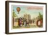 Invention of the Hot Air Balloon by the Montgolfier Brothers, France, 1783-null-Framed Giclee Print