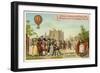 Invention of the Hot Air Balloon by the Montgolfier Brothers, France, 1783-null-Framed Giclee Print