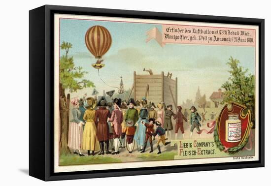 Invention of the Hot Air Balloon by the Montgolfier Brothers, France, 1783-null-Framed Stretched Canvas