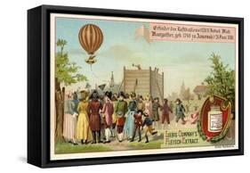 Invention of the Hot Air Balloon by the Montgolfier Brothers, France, 1783-null-Framed Stretched Canvas