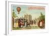 Invention of the Hot Air Balloon by the Montgolfier Brothers, France, 1783-null-Framed Giclee Print