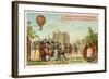 Invention of the Hot Air Balloon by the Montgolfier Brothers, France, 1783-null-Framed Giclee Print