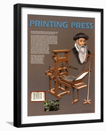 Inventions that Changed the World - The Printing Press-null-Framed Art Print