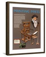 Inventions that Changed the World - The Printing Press-null-Framed Art Print