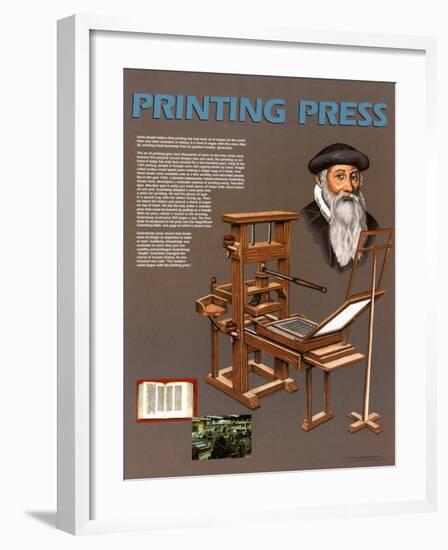 Inventions that Changed the World - The Printing Press-null-Framed Art Print