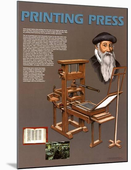 Inventions that Changed the World - The Printing Press-null-Mounted Art Print