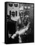 Inventor Guglielmo Marconi Wearing Headphones in Development of Short Wave Wireless Communication-null-Framed Stretched Canvas