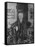 Inventor Thomas Edison in His Laboratory-null-Framed Stretched Canvas