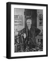 Inventor Thomas Edison in His Laboratory-null-Framed Premium Photographic Print