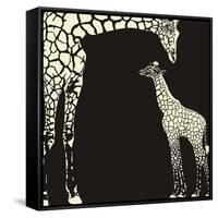 Inverse Giraffe Animal Camouflage-Gepard-Framed Stretched Canvas