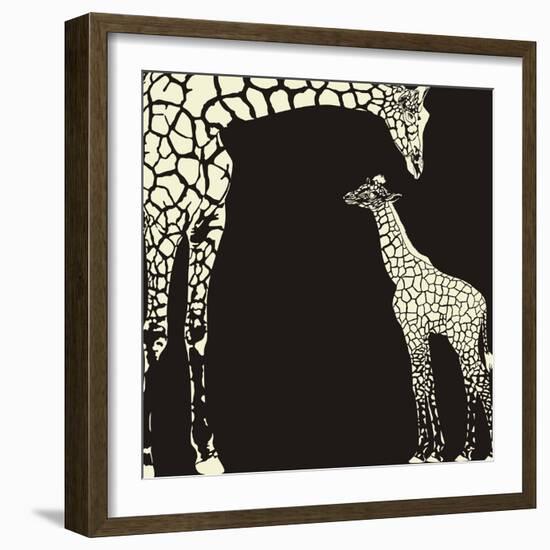 Inverse Giraffe Animal Camouflage-Gepard-Framed Art Print