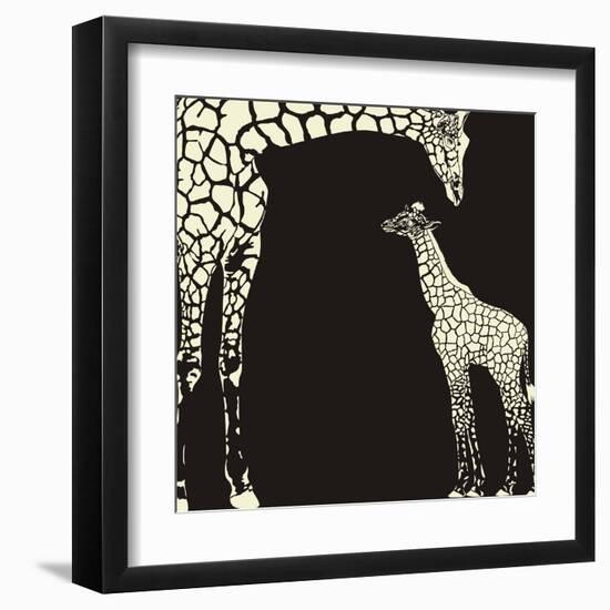 Inverse Giraffe Animal Camouflage-Gepard-Framed Art Print