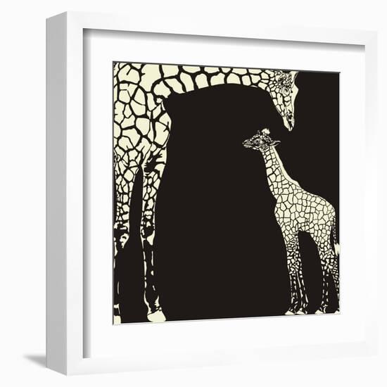 Inverse Giraffe Animal Camouflage-Gepard-Framed Art Print