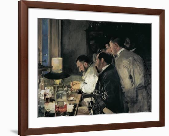 Investigation or Doctor Simarro at His Laboratory-Joaquín Sorolla y Bastida-Framed Art Print