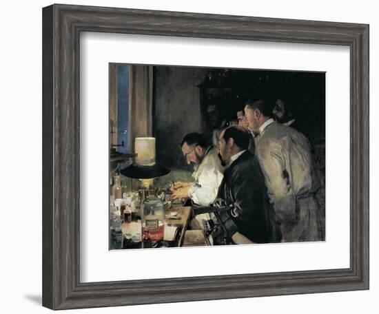 Investigation or Doctor Simarro at His Laboratory-Joaquín Sorolla y Bastida-Framed Art Print