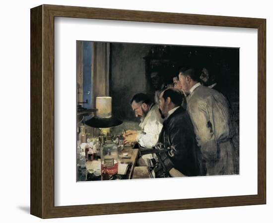 Investigation or Doctor Simarro at His Laboratory-Joaquín Sorolla y Bastida-Framed Art Print