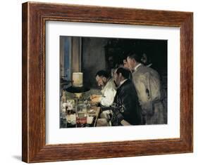 Investigation or Doctor Simarro at His Laboratory-Joaquín Sorolla y Bastida-Framed Art Print