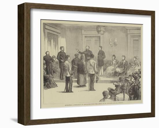 Investing a Chinaman at Singapore with the Order of St Michael and St George-null-Framed Giclee Print
