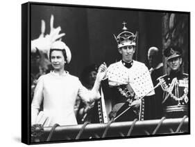 Investiture of Prince Charles at Caernarvon Castle with Queen Elizabeth and Prince Philip, 1969-null-Framed Stretched Canvas