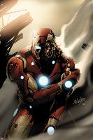 Invincible Iron Man No.33 Cover: Iron Man Standing-Salvador Larroca-Lamina Framed Poster