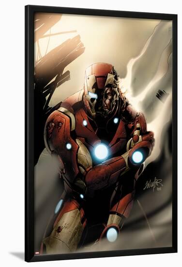 Invincible Iron Man No.33 Cover: Iron Man Standing-Salvador Larroca-Lamina Framed Poster